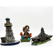 Canlı Petshop Mini Akvaryum Dekor Seti 3'lü Set