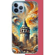 Aksesuarist iPhone 13 Pro Max Uyumlu Galata Baskılı Silikon Kılıf