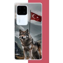 Aksesuarist Vivo V30 Uyumlu Ulu Kurt Baskılı Silikon Kılıf