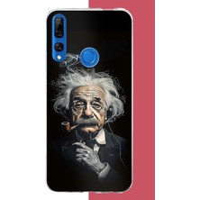 Aksesuarist Honor 9x Uyumlu Einstein Baskılı Silikon Kılıf