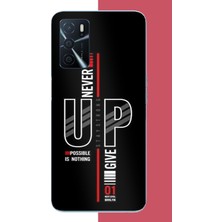 Aksesuarist Oppo A16 Uyumlu Asla Pes Etme Baskılı Silikon Kılıf