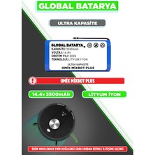 Global Batarya Omix Mixbot Plus Uyumlu Robot Süpürge Bataryası 14.4V 3500MAH Li-Ion Pil (Ultra Kapasite)