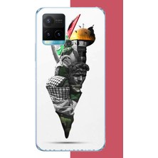 Aksesuarist Vivo Y21S Uyumlu Filistin Harita Baskılı Silikon Kılıf