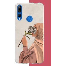 Aksesuarist Honor 9x Uyumlu Gül Koklayan Kadın Baskılı Silikon Kılıf