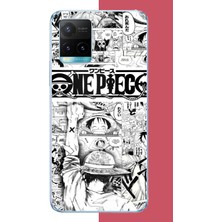 Aksesuarist Vivo Y21S Uyumlu Onepiece Kolaj Baskılı Silikon Kılıf