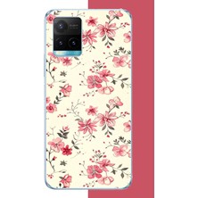 Aksesuarist Vivo Y21S Uyumlu Kırmızı Pattern Baskılı Silikon Kılıf