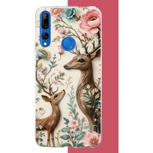 Aksesuarist Honor 9x Uyumlu Çiçekli Geyik Baskılı Silikon Kılıf