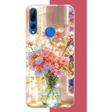 Aksesuarist Honor 9x Uyumlu Vazodaki Çiçek Baskılı Silikon Kılıf