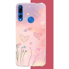 Aksesuarist Honor 9x Uyumlu Renkli Kalp Baskılı Silikon Kılıf