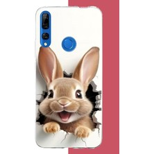Aksesuarist Honor 9x Uyumlu Mutlu Tavşan Baskılı Silikon Kılıf