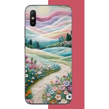Aksesuarist Redmi 9A Uyumlu Çiçekli Plato Baskılı Silikon Kılıf