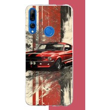 Aksesuarist Honor 9x Uyumlu Kırmızı Mustang.jpeg Baskılı Silikon Kılıf