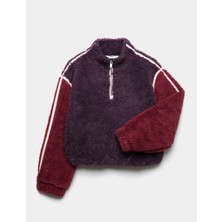 Marks & Spencer Yarım Fermuarlı Peluş Sweatshirt
