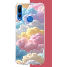 Aksesuarist Honor 9x Uyumlu Renkli Bulut Baskılı Silikon Kılıf
