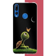Aksesuarist Honor 9x Uyumlu Ay Işığındaki Minik Kaplumbağa Baskılı Silikon Kılıf
