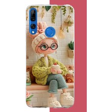 Aksesuarist Honor 9x Uyumlu Cafede Oturan Kız Baskılı Silikon Kılıf