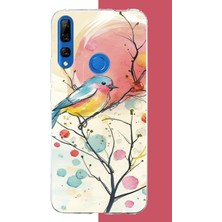 Aksesuarist Honor 9x Uyumlu Renkli Kuş Baskılı Silikon Kılıf