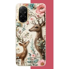 Aksesuarist Redmi A5 Uyumlu Çiçekli Geyik Baskılı Silikon Kılıf
