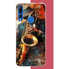 Aksesuarist Honor 9x Uyumlu Renkli Tenor Saksafon Baskılı Silikon Kılıf