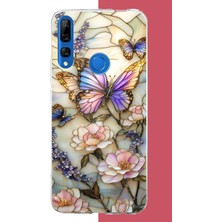 Aksesuarist Honor 9x Uyumlu Renkli Baskı Kelebek Baskılı Silikon Kılıf