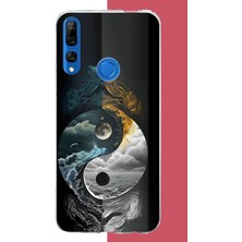 Aksesuarist Honor 9x Uyumlu Yin Yang: Gece ve Gündüz Baskılı Silikon Kılıf