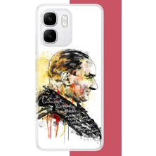 Aksesuarist Infinix Smart 10 Uyumlu Sulu Boya Atatürk Baskılı Silikon Kılıf