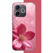 Aksesuarist Honor 600 Uyumlu Pembe Işıltı Baskılı Silikon Kılıf