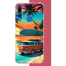 Aksesuarist Honor 9x Uyumlu 70'ler Surf Baskılı Silikon Kılıf