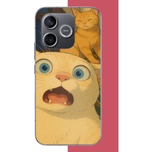 Aksesuarist Honor 600 Uyumlu Şaşkın Kedi Baskılı Silikon Kılıf