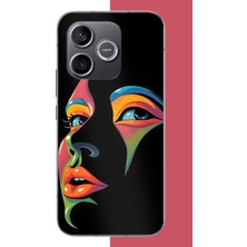 Aksesuarist Honor 600 Uyumlu Renkli Yüzler Baskılı Silikon Kılıf