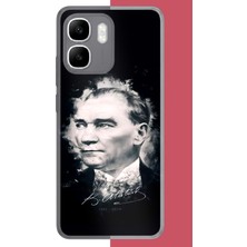 Aksesuarist Infinix Smart 10 Uyumlu Atatürk Portre Baskılı Silikon Kılıf