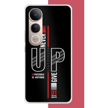 Aksesuarist Vivo V50 Lite Uyumlu Asla Pes Etme Baskılı Silikon Kılıf