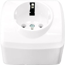 De-Pa 70102 Sıvaüstü Topraklı Priz Beyaz 16A 220-250V