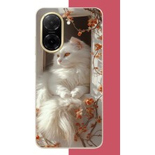 Aksesuarist Redmi A5 Uyumlu Penceredeki Beyaz Kedi Baskılı Silikon Kılıf