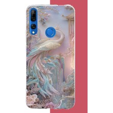 Aksesuarist Honor 9x Uyumlu Kristal Kuğu Baskılı Silikon Kılıf