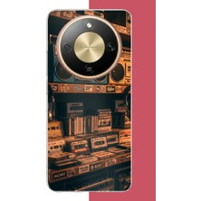 Aksesuarist Honor Magic 8 Lite Uyumlu 90'lar Kaset Baskılı Silikon Kılıf