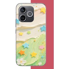 Aksesuarist Honor 600 Uyumlu Tuvalde Renkli Yıldız Baskılı Silikon Kılıf