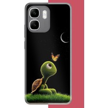 Aksesuarist Infinix Smart 10 Uyumlu Ay Işığındaki Minik Kaplumbağa Baskılı Silikon Kılıf