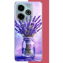 Aksesuarist Tecno Pova 6 Pro Uyumlu Lavanta Baskılı Silikon Kılıf