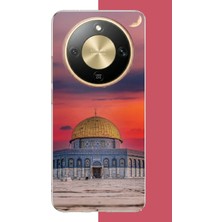 Aksesuarist Honor Magic 8 Lite Uyumlu Kudüs4 Baskılı Silikon Kılıf