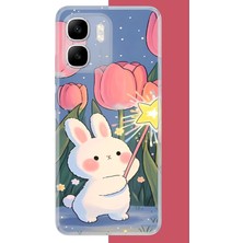 Aksesuarist Infinix Smart 10 Uyumlu Peluş Tavşan Baskılı Silikon Kılıf