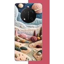 Aksesuarist Honor X9C Uyumlu Plato ve Uzay Baskılı Silikon Kılıf