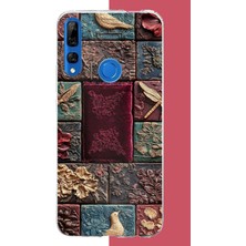 Aksesuarist Honor 9x Uyumlu Kumaş Blok Baskılı Silikon Kılıf