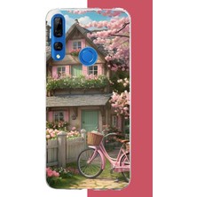 Aksesuarist Honor 9x Uyumlu Pembe Bisiklet Baskılı Silikon Kılıf