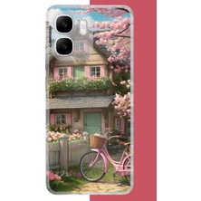 Aksesuarist Infinix Smart 10 Uyumlu Pembe Bisiklet Baskılı Silikon Kılıf