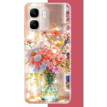 Aksesuarist Infinix Smart 10 Uyumlu Vazodaki Çiçek Baskılı Silikon Kılıf