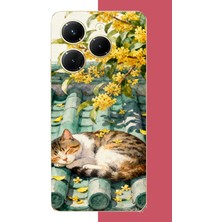 Aksesuarist Infinix Hot 40-40 Pro Uyumlu Çatıdaki Kedi Baskılı Silikon Kılıf