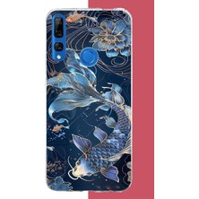 Aksesuarist Honor 9x Uyumlu Mavi Yüzen Balık Baskılı Silikon Kılıf