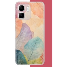 Aksesuarist Infinix Smart 10 Uyumlu Renkli Yaprak Baskılı Silikon Kılıf