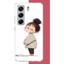 Aksesuarist Tecno Camon 40 Uyumlu Kawaii Sinirli Kız Baskılı Silikon Kılıf